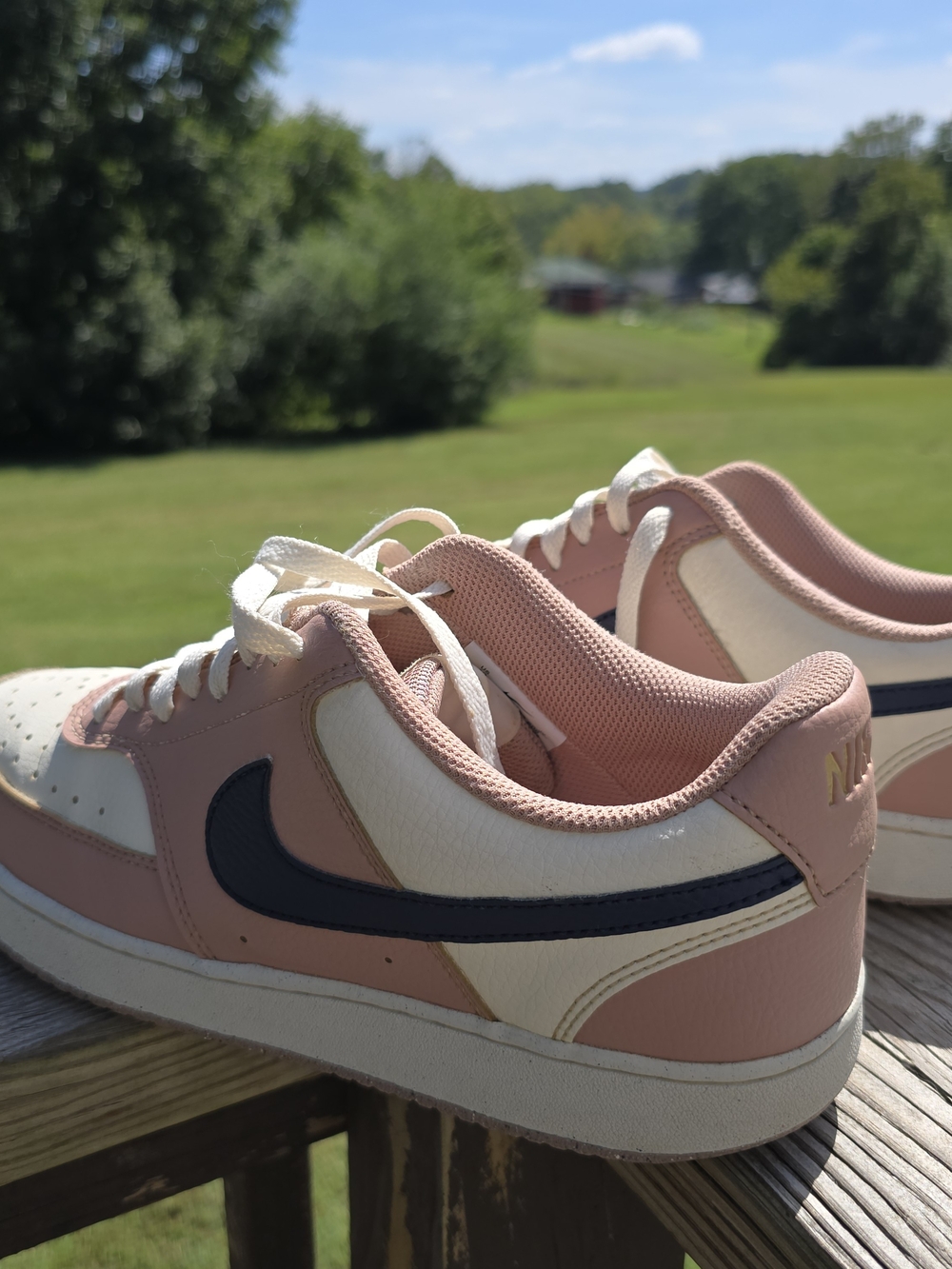 Nike Court Vision Low Particle Pink/ Midnight Navy Womens Size 10 - Picture 3 of 8